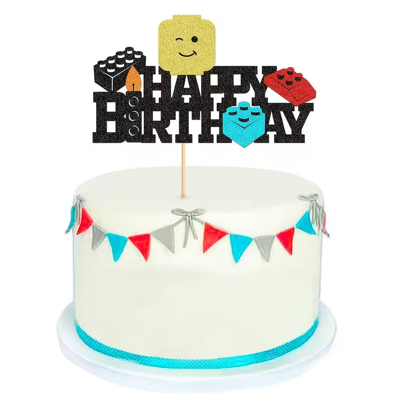 Lego Style Birthday Topper
