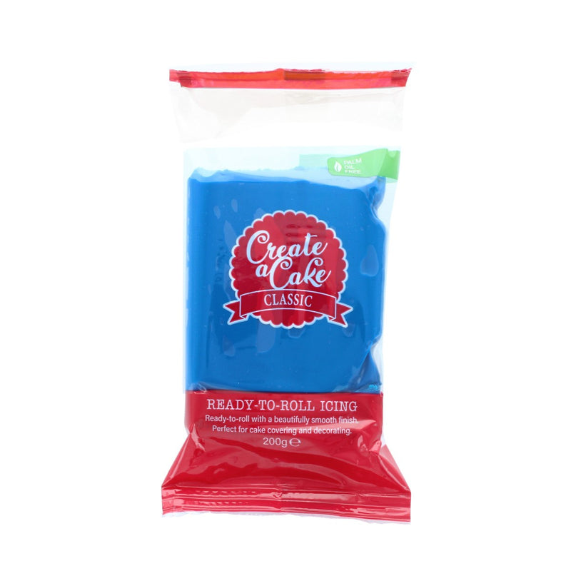 Create A Cake Palm Free Sugar Paste Blue 200g