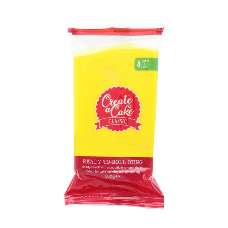 Create A Cake Palm Free Sugar Paste Yellow 200g