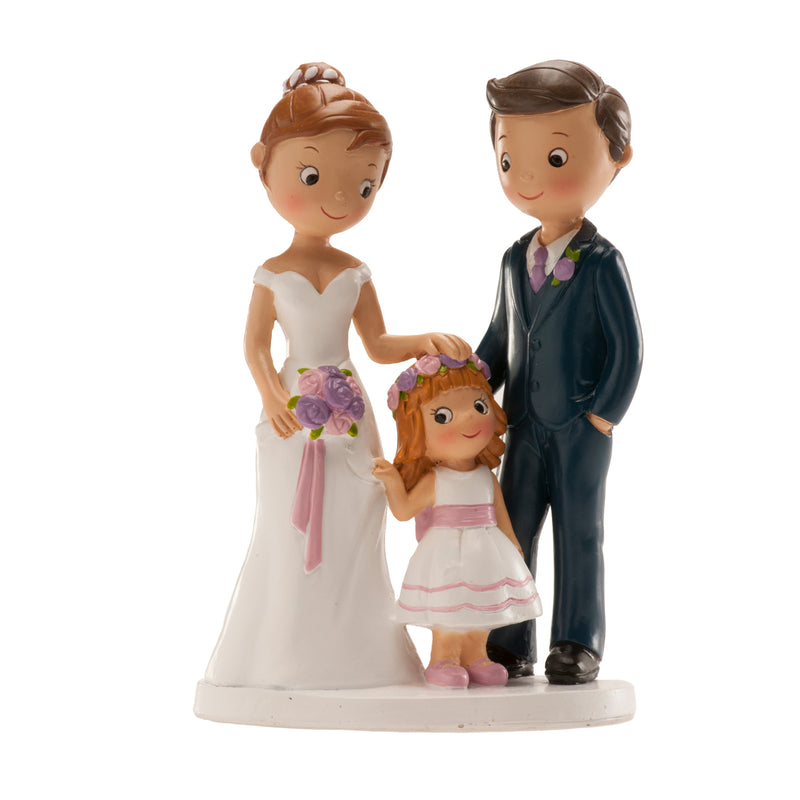 Wedding Couple With Girl 16cm