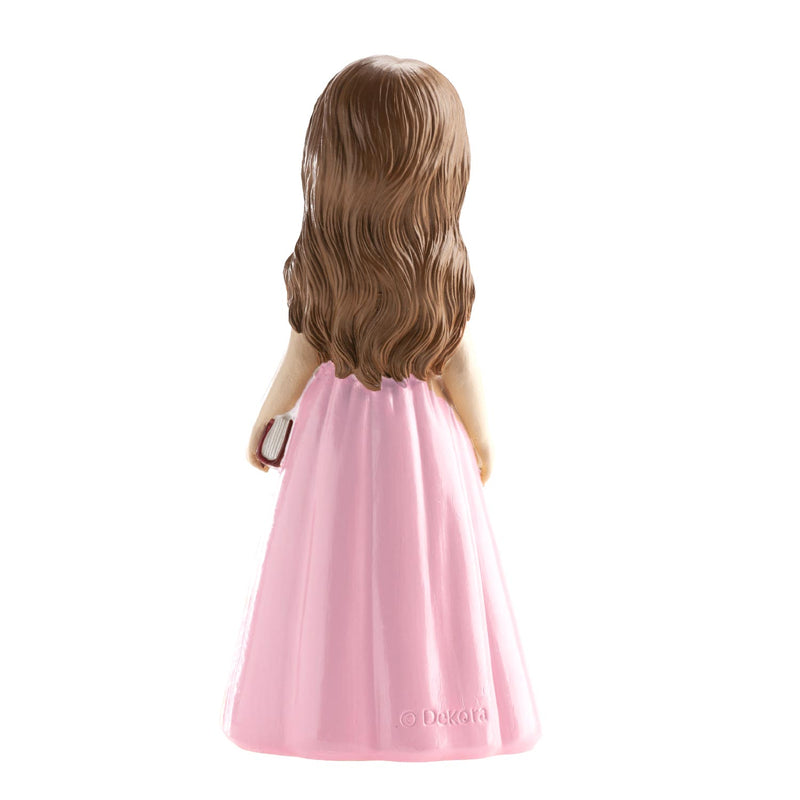 Dekora Resin Communion Girl - Pink Skirt Flowers  6"