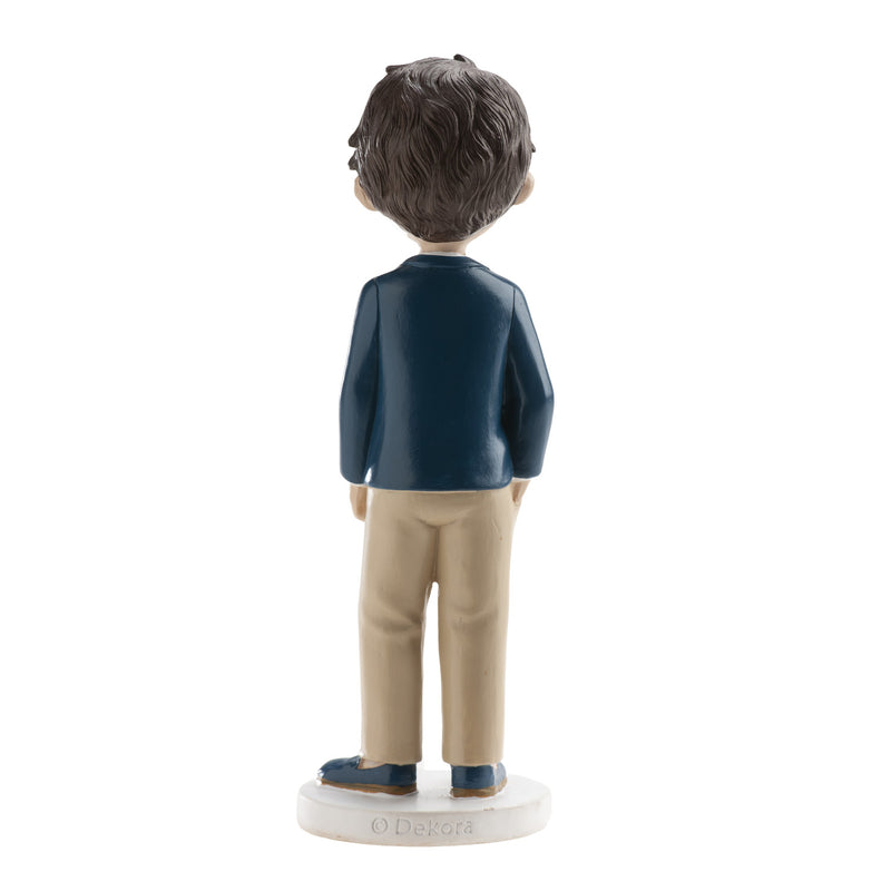 Dekora Resin Communion Boy - Blue Suit with Red Tie  6"
