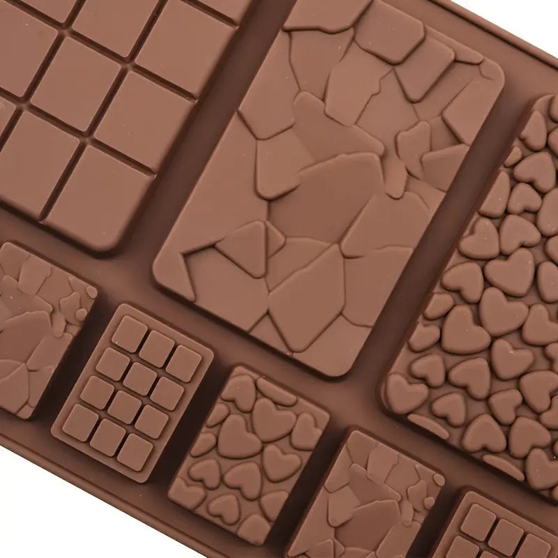 Silicone Mould Chocolate Bars 9 Mixed