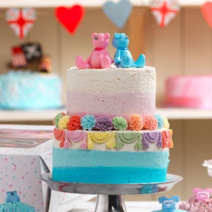 Cake Star Plastic Topper - Blue Teddy