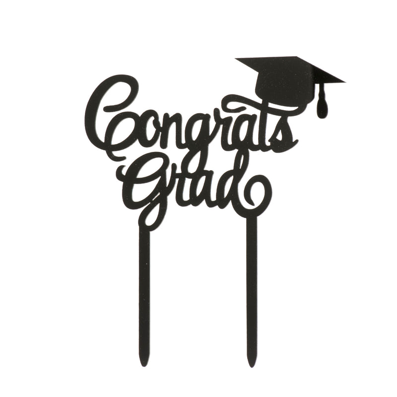 Congrats Grad Black Acrylic 132mm x 113mm