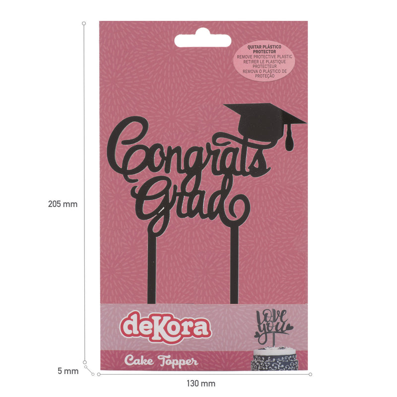 Congrats Grad Black Acrylic 132mm x 113mm