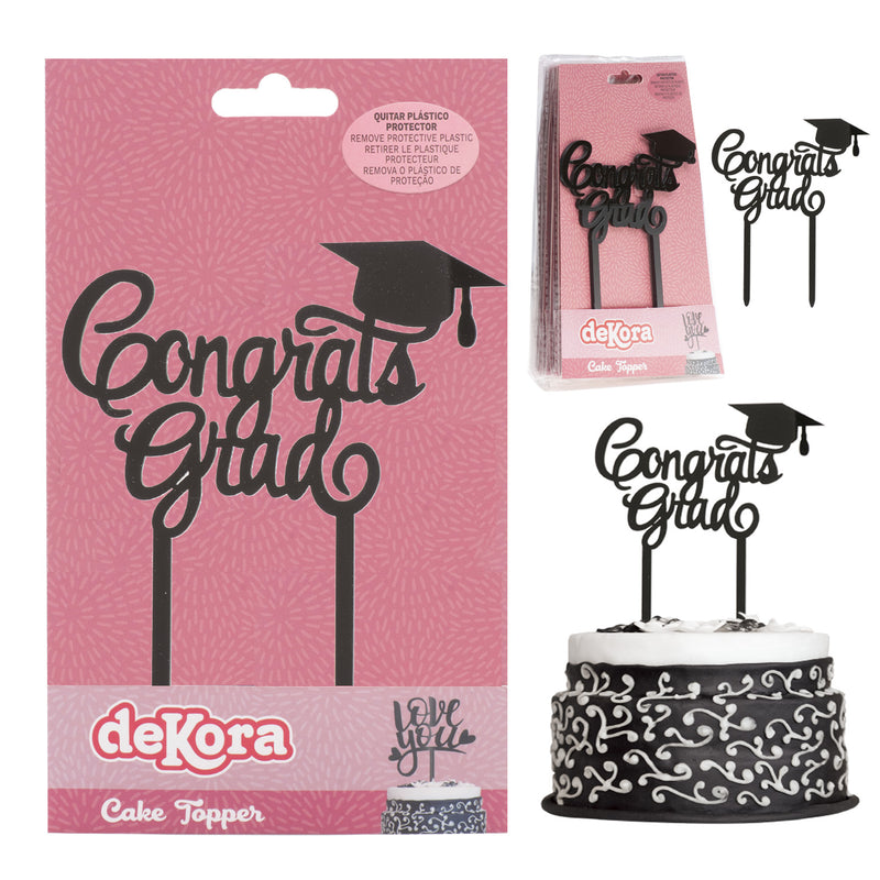 Congrats Grad Black Acrylic 132mm x 113mm