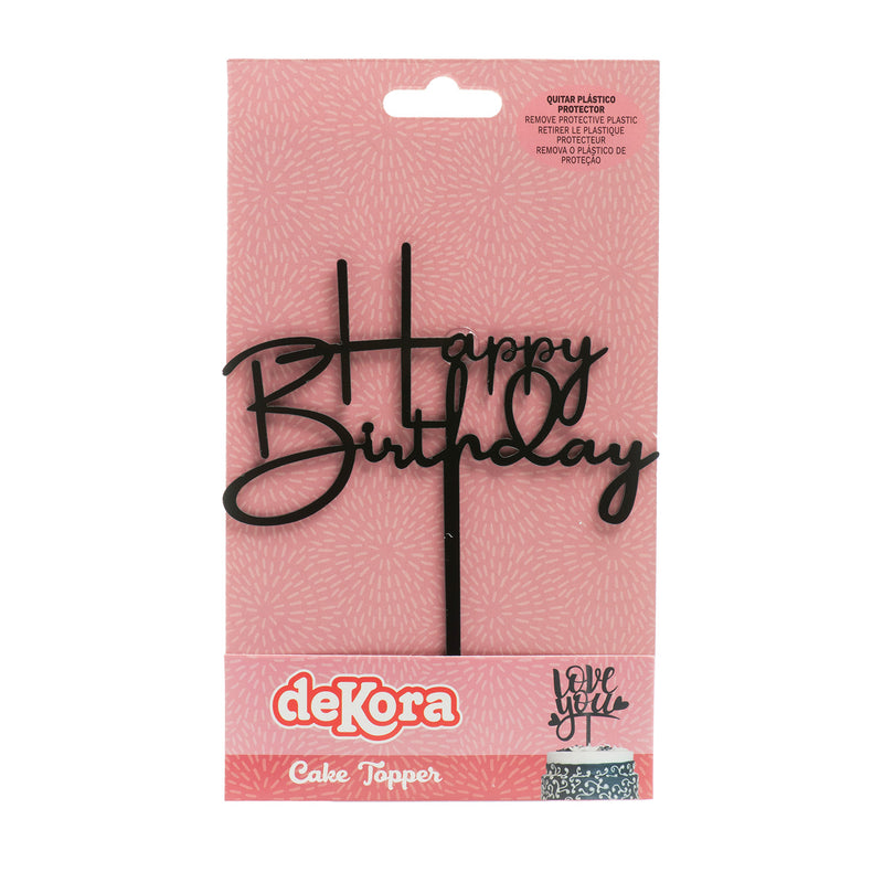 Happy Birthday Acrylic Black 155mm x 118mm