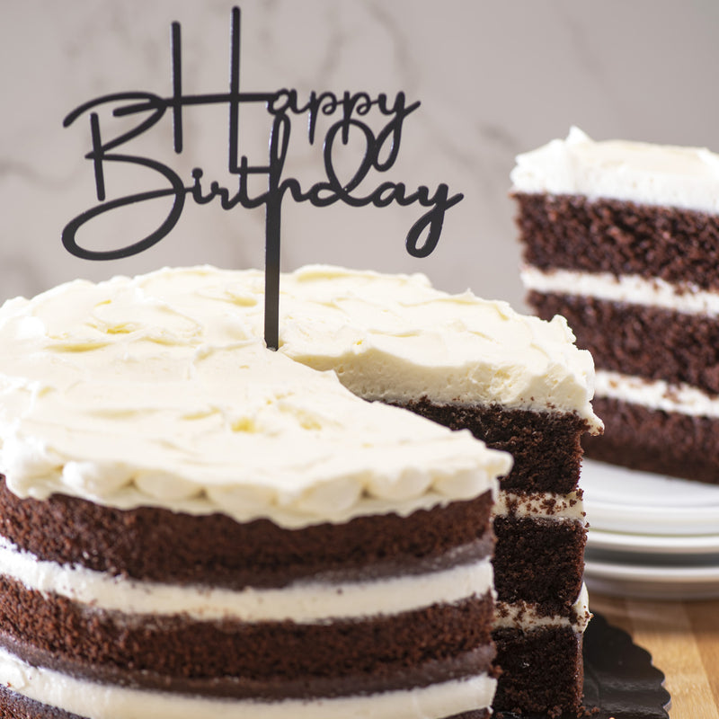 Happy Birthday Acrylic Black 155mm x 118mm