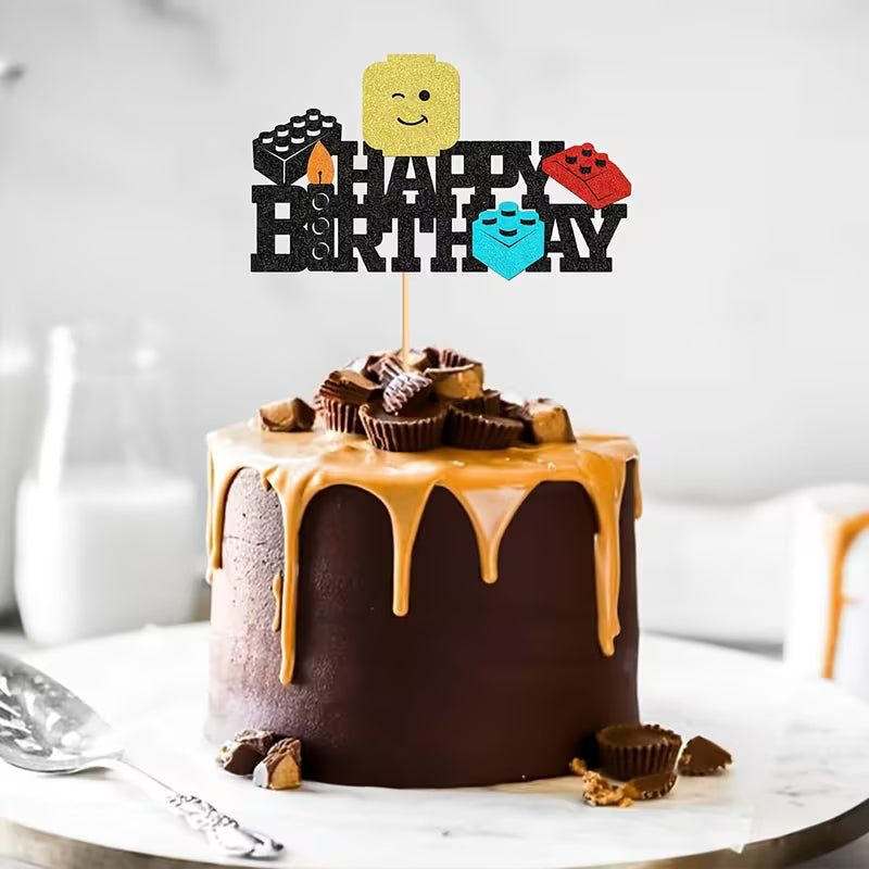 Lego Style Birthday Topper