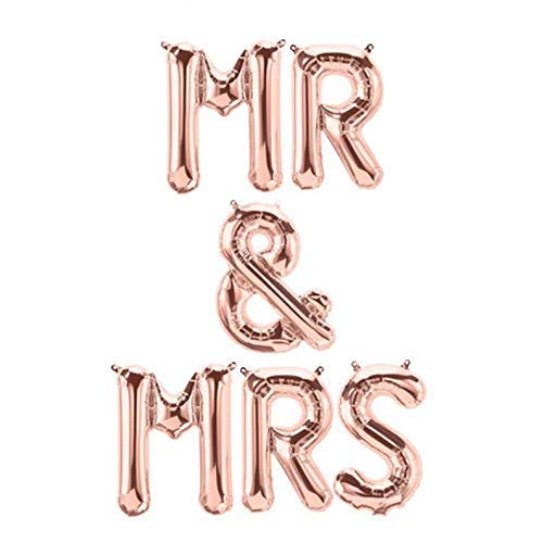 Mr & Mrs Balloon Banner Gold, Rose Gold or Silver