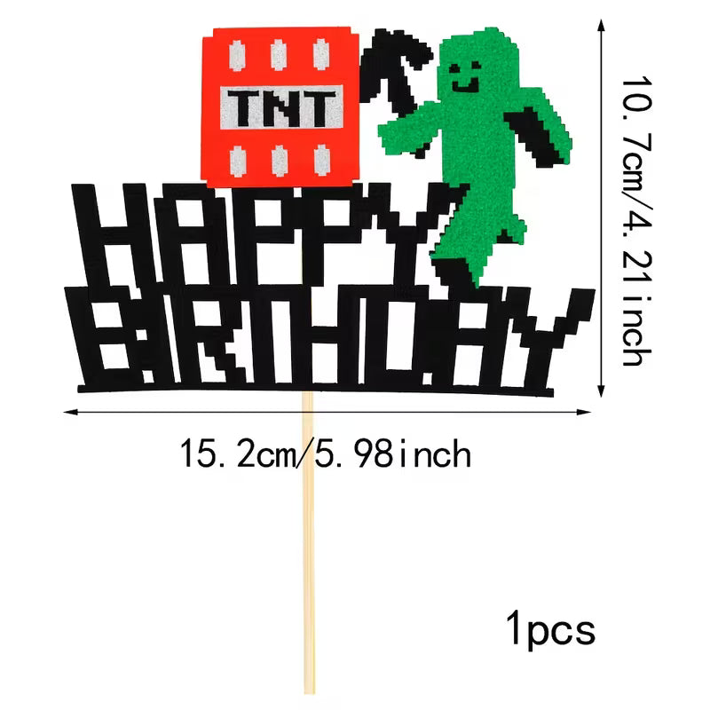 Birthday Topper Minecraft Style
