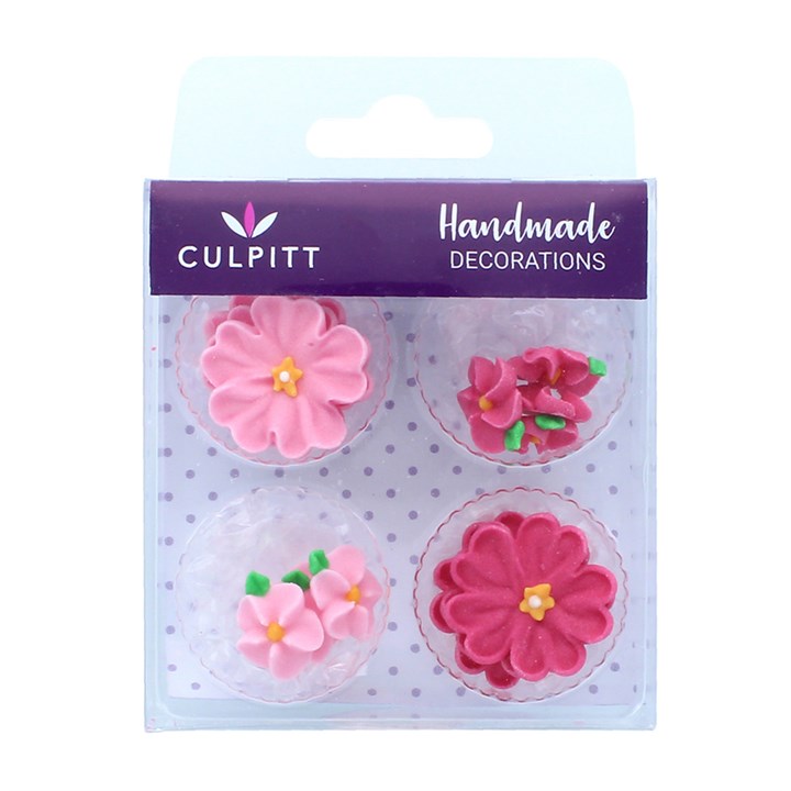 Pink Daisy Sugar Decorations - 14 Pack
