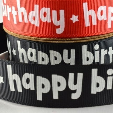 22mm Happy Birthday Ribbon (10 Metres)