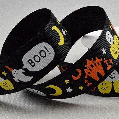 22mm Halloween BOO Black 10 Mtr