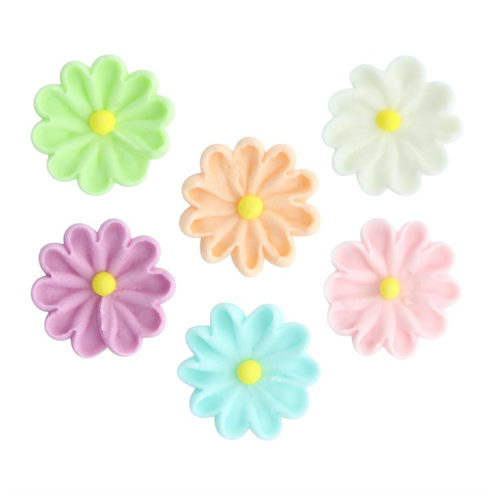 Edible Pastel Daisies Sugar Pipings 24pk