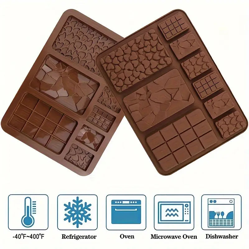 Silicone Mould Chocolate Bars 9 Mixed