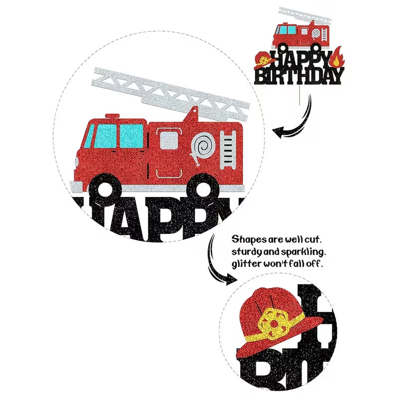 Fire Engine Birthday Topper