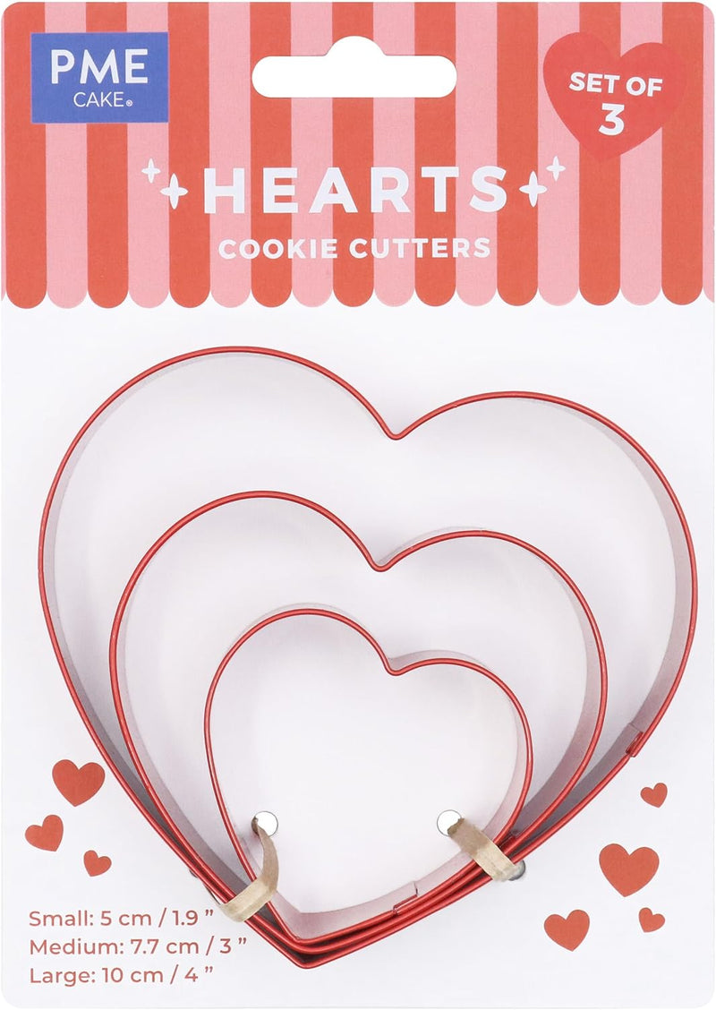 PME Valentines Cookie Cutter Set of 3 - Hearts