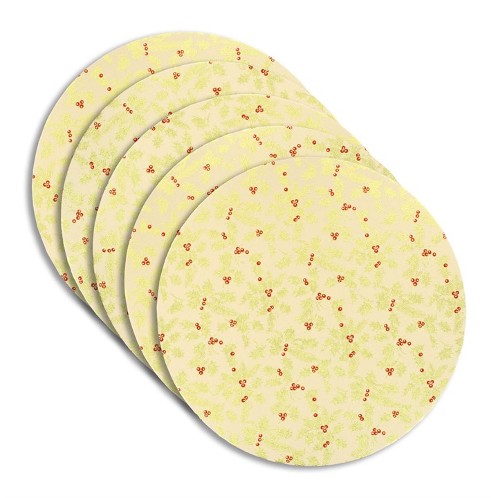 10" Double Thick Round Gold & Red Berry Cake Card 5PK