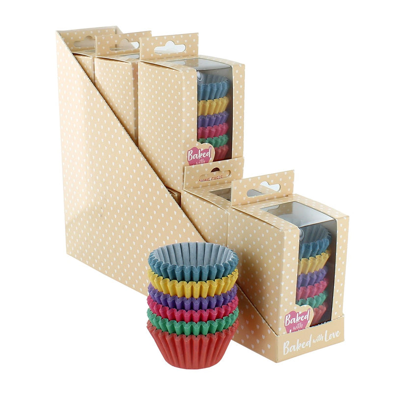 Baked With Love Mini Brights Baking Cases 150 Pack