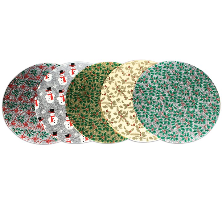 10'' Xmas Multi Style Round Turn Edge Cards 3mm 5pk