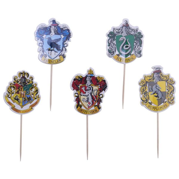 Harry Potter Cake Toppers, Pack of 6, Hogwarts Crests