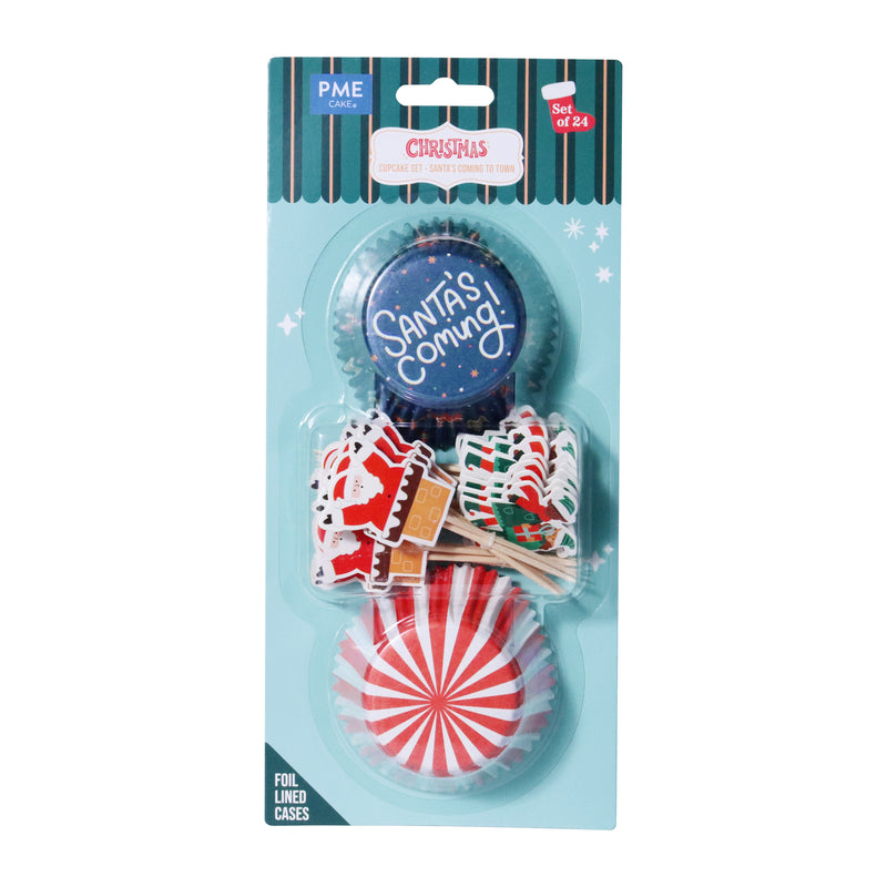PME Christmas Cupcake & Topper Set of 24 - Santa's Coming To Town