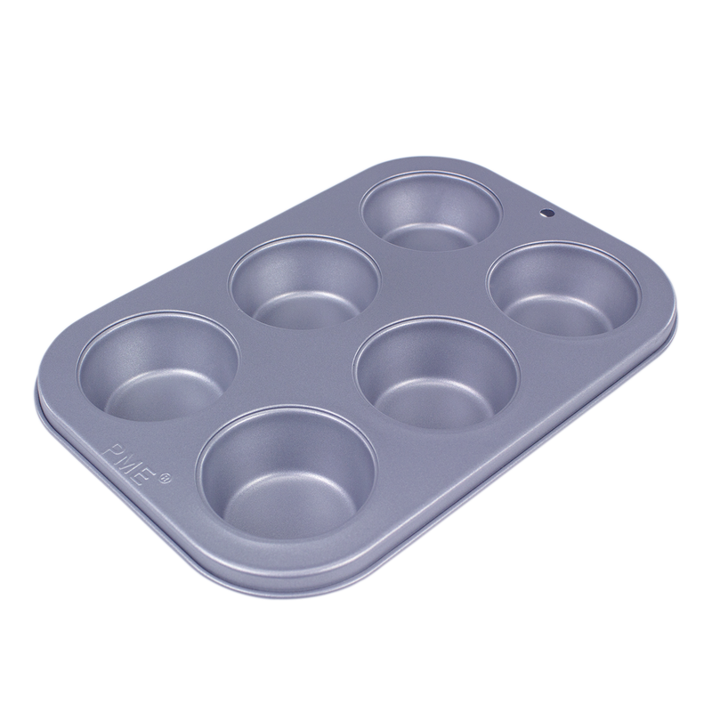 PME Non Stick 6 Cup  Muffin Pan - (26.5 x 18 x 3cm / 10.4 x 7.1 x 1.2”)