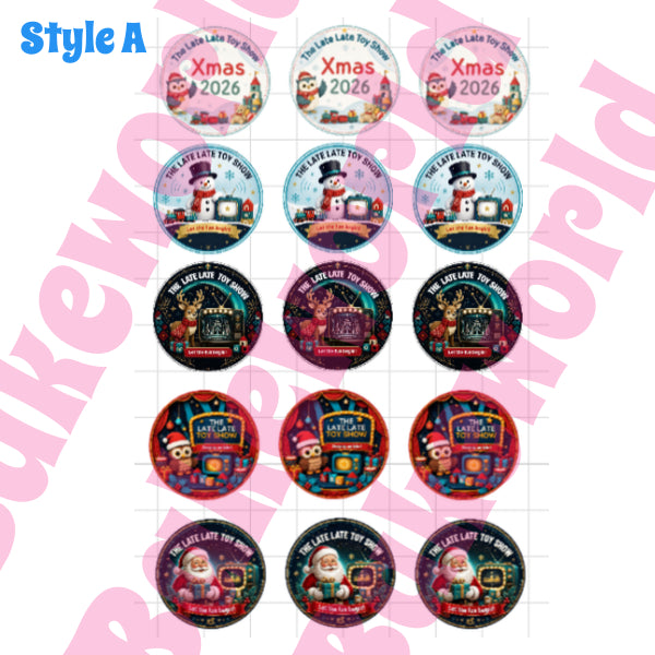 Late Late Toy Show & Elf on Shelf 15" x 2" Cupcake Toppers