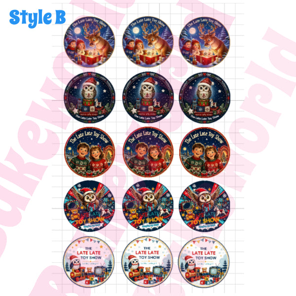 Late Late Toy Show & Elf on Shelf 15" x 2" Cupcake Toppers