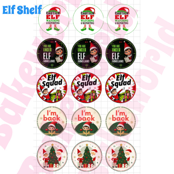 Late Late Toy Show & Elf on Shelf 15" x 2" Cupcake Toppers