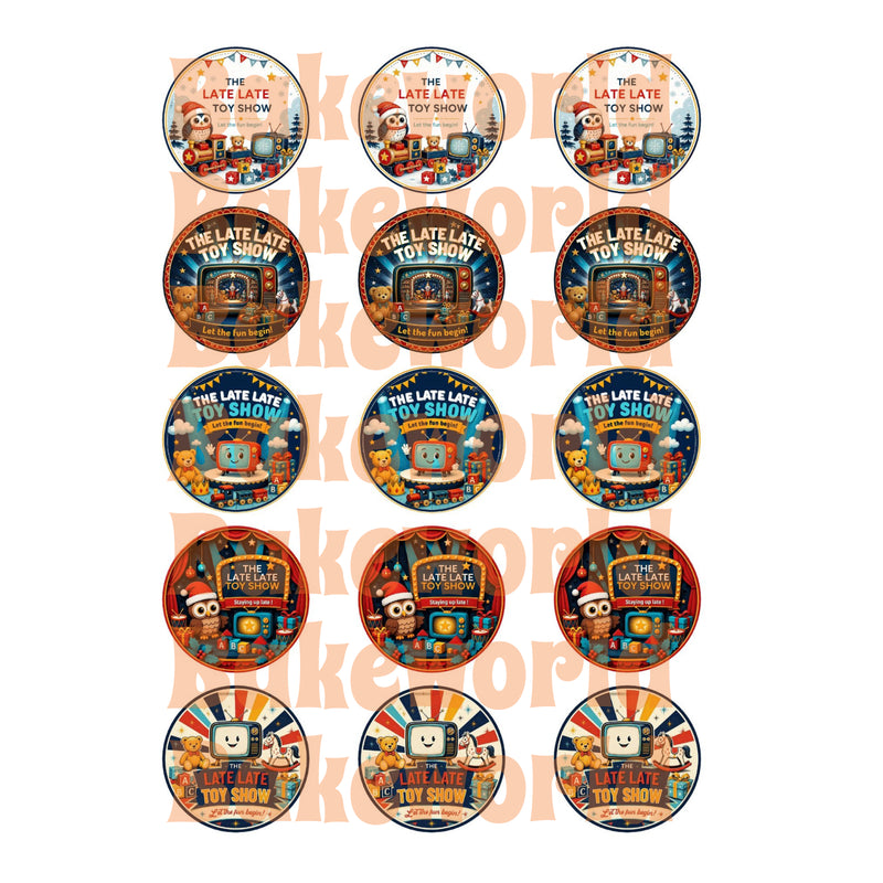 Late Late Toy Show Cupcake Toppers