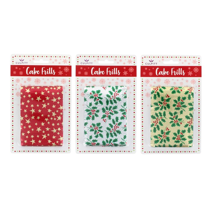 Assorted Classic Christmas Cake Frill - 83 X 914mm Single