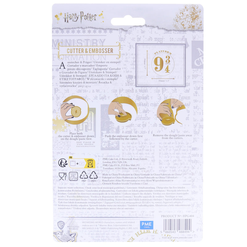 Harry Potter Cookie Cutter & Embosser, Platform 9¾
