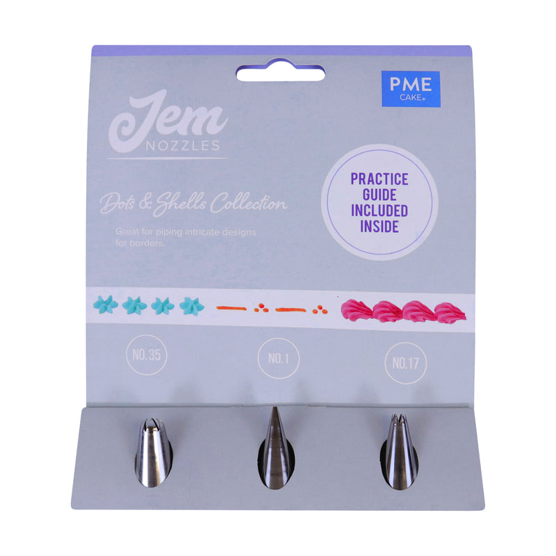 Jem Nozzles Set – Dots & Shells Collection, Pack of 3