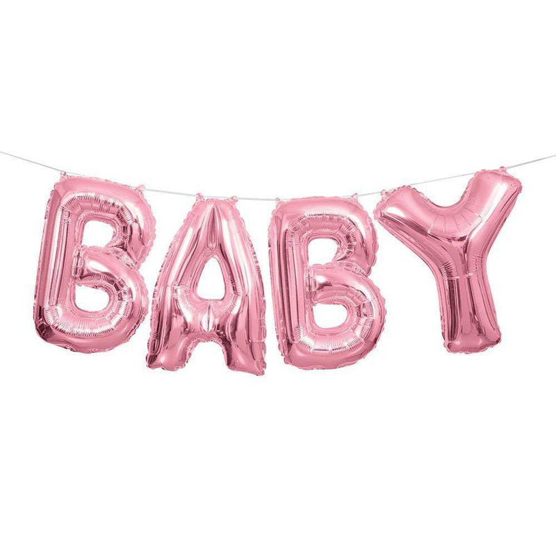Baby Balloon Banner Pink, Blue or Silver