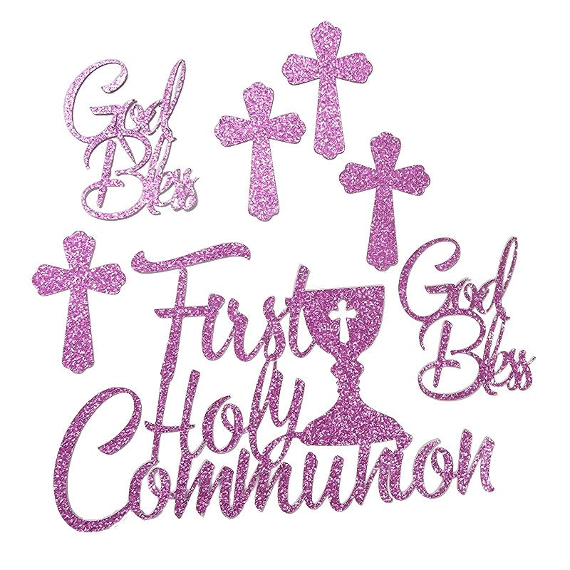 Communion Topper & 6 Cupcake pics