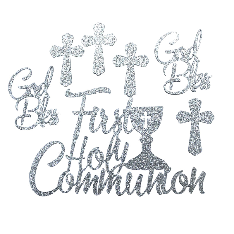 Communion Topper & 6 Cupcake pics
