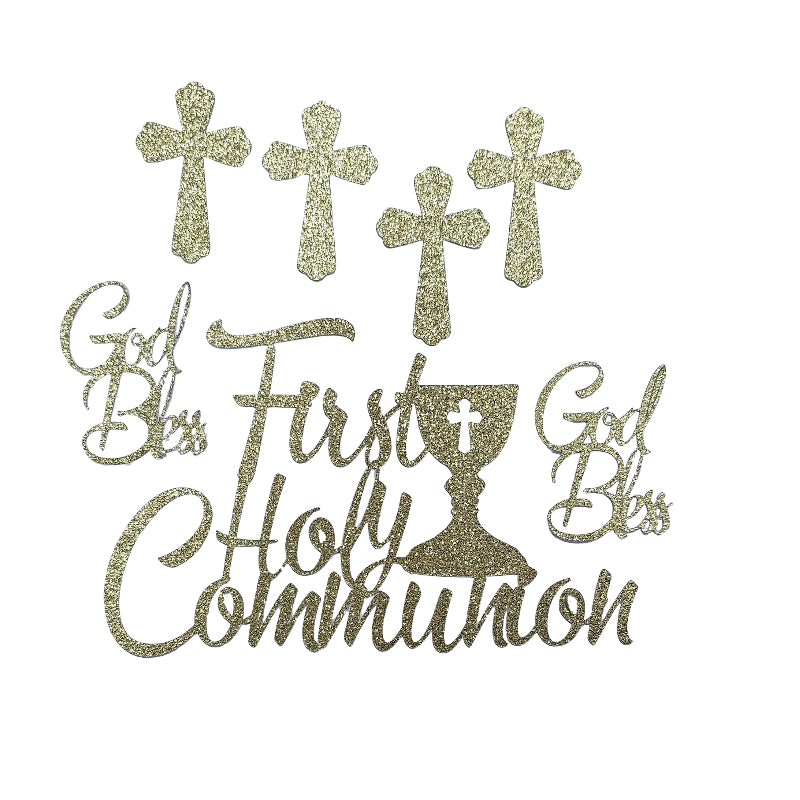 Communion Topper & 6 Cupcake pics
