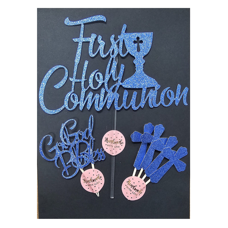 Communion Topper & 6 Cupcake pics