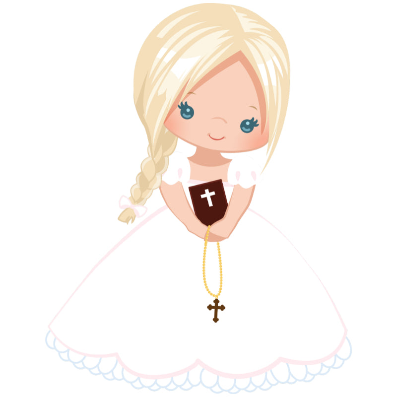 Customised Inclusive Communion Girl Toppers 15 x 2"