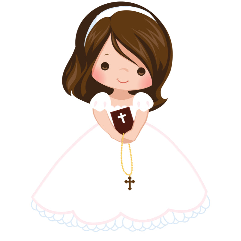 Customised Inclusive Communion Girl Toppers 15 x 2"