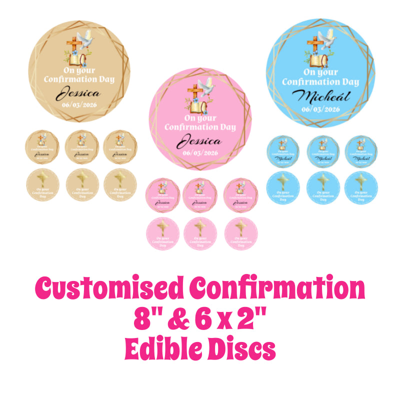 Customised Confirmation Edible Disc 8" & 6 x 2"