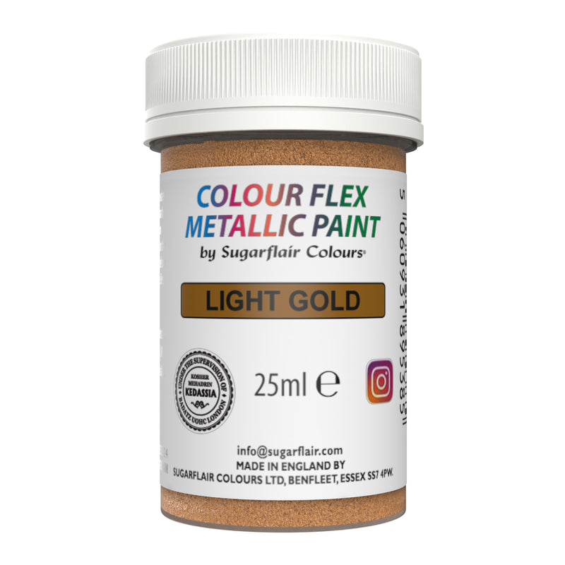 Colour Flex – Light Gold (E171 Free) Metallic Edible Paint 25ml