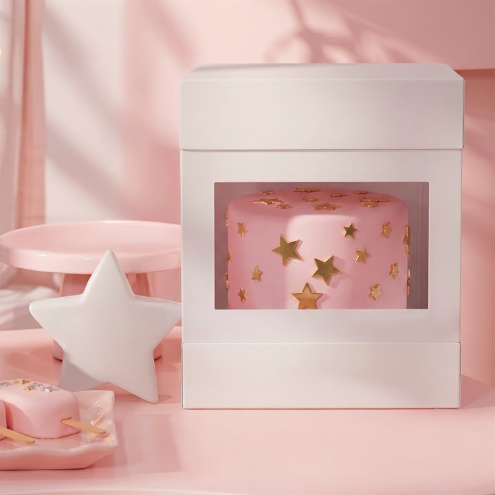 10x10x12" Tall White Cake Box with Front Window