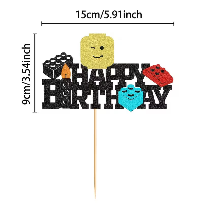 Lego Style Birthday Topper