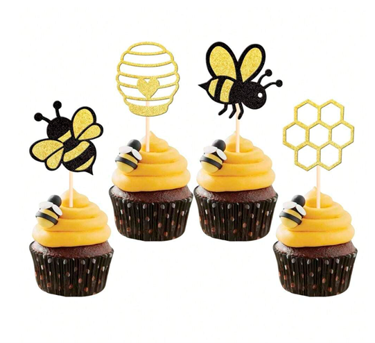 Bee & Honey Cupcake Toppers 6pc