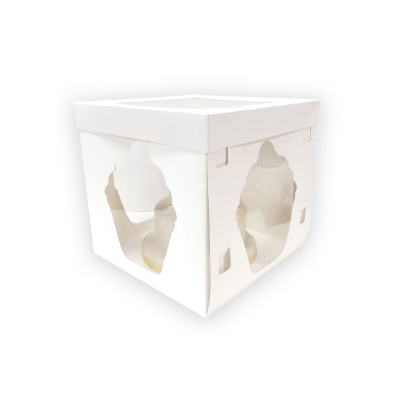 White 10" Luxury Satin Finish Giant Cupcake Box