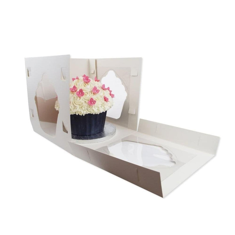 White 10" Luxury Satin Finish Giant Cupcake Box